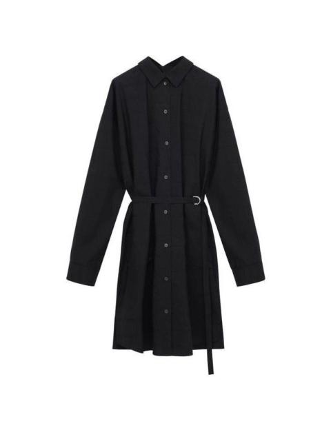 Loewe LOEWE Black Silk Cotton Shirt Dress New & Authentic (Women's