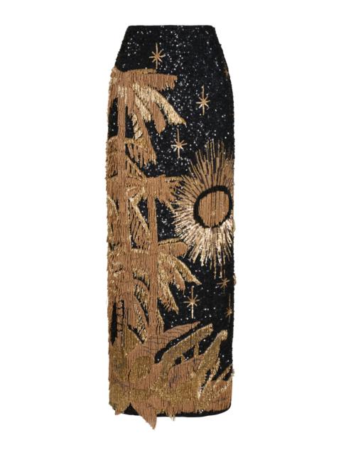 Johanna Ortiz Unexpected Sunset Maxi Skirt multi