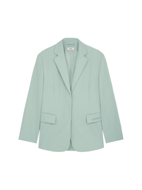 PANGAIA Women's Organic Cotton Oversized Tailored Blazer - Eucalyptus Blue