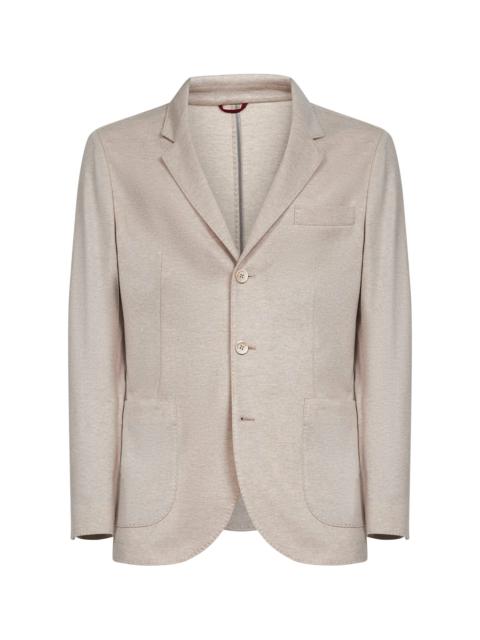 Brunello Cucinelli Brunello Cucinelli Men Beige Cashmere Jersey Blazer