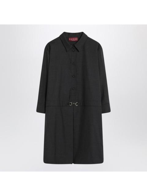 GUCCI Gucci Grey Shirt Dress In Wool Women