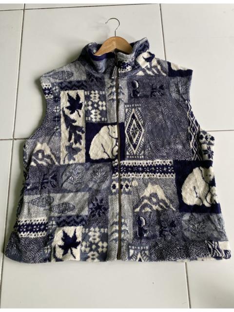 Other Designers Vintage Northern Canada bear Fleece Vest zip up