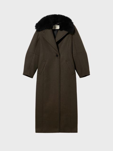 Blumarine LONG COAT WITH FAUX FUR COLLAR