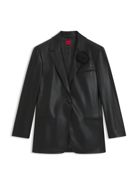 HUGO REGULAR-FIT BLAZER IN FAUX LEATHER