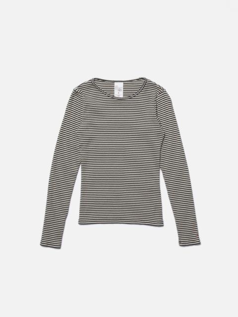 Nudie Jeans Jessy Striped Rib LS T-Shirt Ecru/White