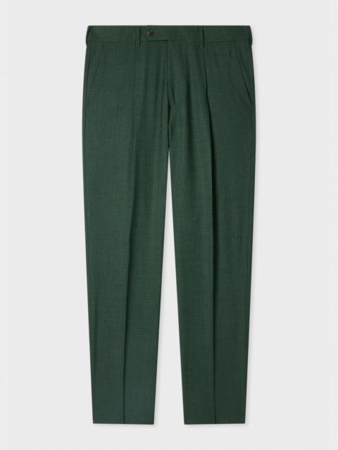 Paul Smith Tapered-Fit Dark Green Overdyed Marl Wool Trousers