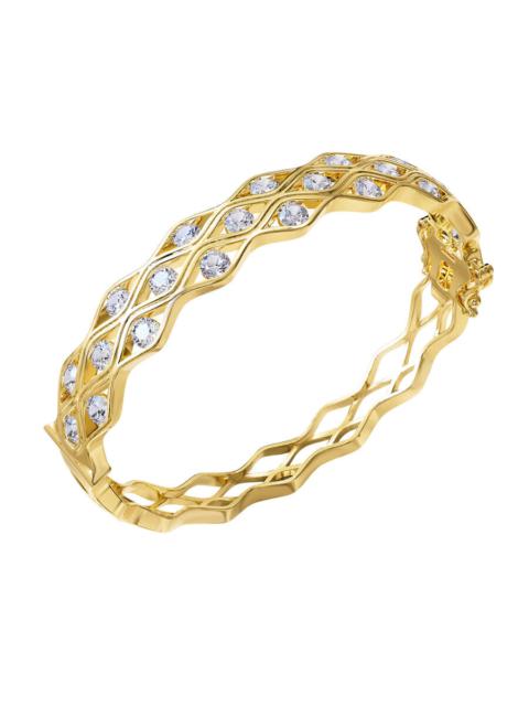 Other Designers Diamond2Deal 18k Vermeil Plated Silver 4.3 ct Round Lab Grown Diamond Bangle Bracelet 7" VVS-VS, E-F