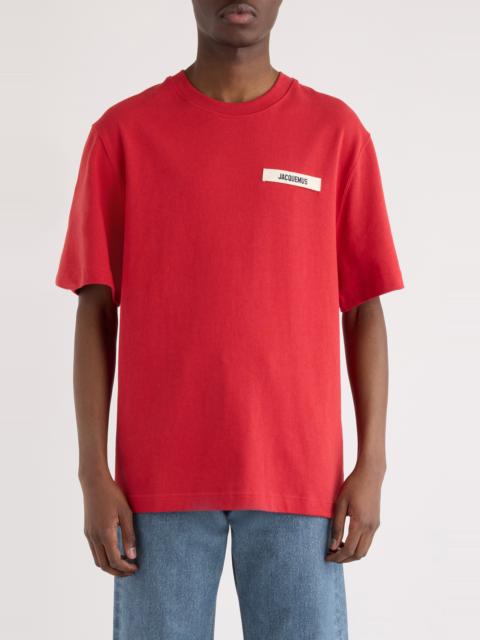 JACQUEMUS Jacquemus Le T-Shirt Gros Grain Cotton T-Shirt in Dark Red at Nordstrom