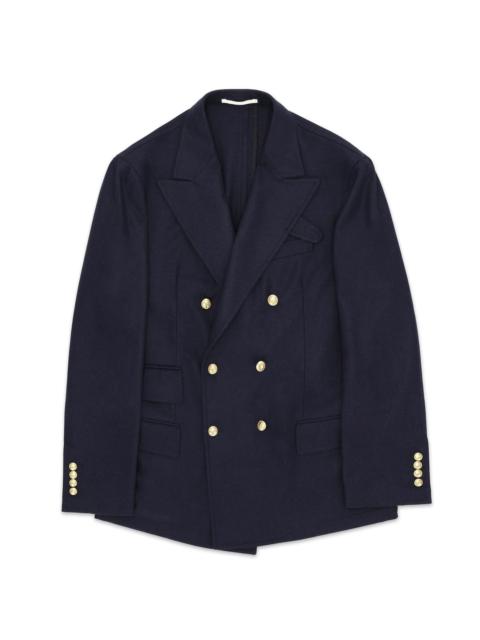 FORTELA Fortela Classic Double-Breasted Merino Wool Jacket in Blue at Nordstrom