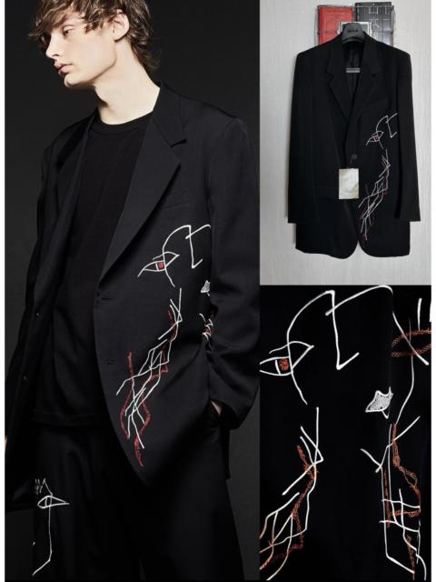 Yohji Yamamoto Yohji Yamamoto Pour Homme 2022ss Rie Miyazawa embroidered gaba blazer