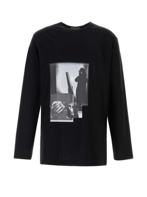 Yohji Yamamoto Yohji Yamamoto Men Black Cotton Oversize T-Shirt