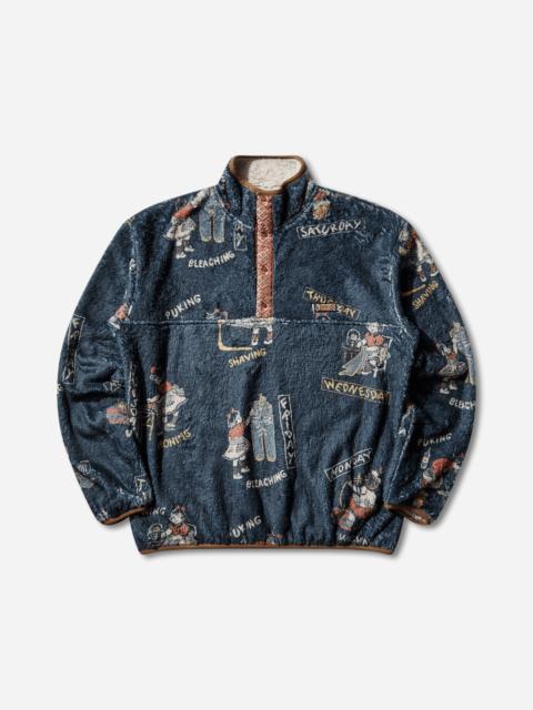 Kapital Men's Kountry Calendar Fleece Pullover Navy