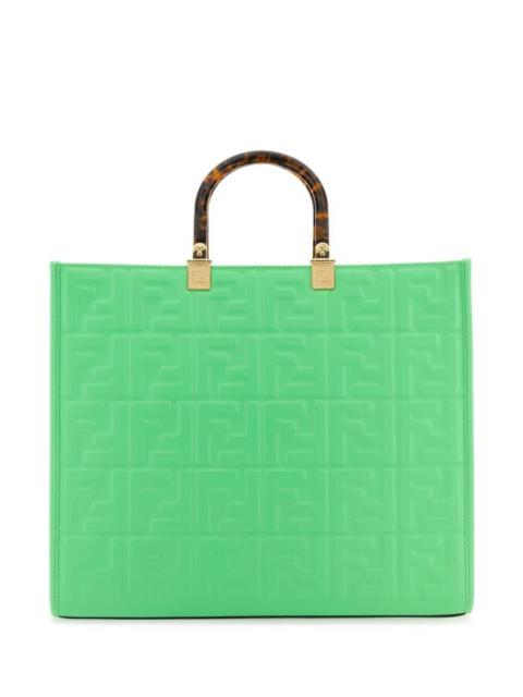 FENDI Fendi Woman Green Leather Medium Sunshine Shopping Bag