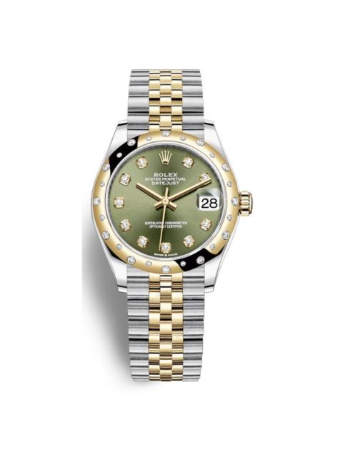 ROLEX Rolex Datejust 31 Olive Green Diamond Dial Automatic Ladies Steel and 18kt Yellow Gold Jubilee Watch