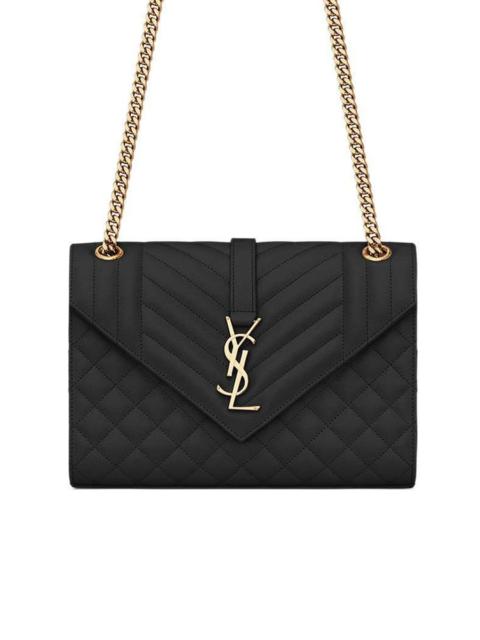 SAINT LAURENT Envelope Medium Bag in Mix Matelassé Grain de Poudre Embossed Leather