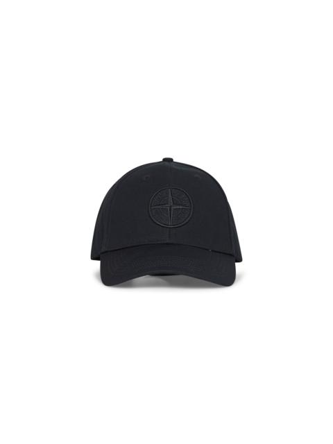 Stone Island Black cotton rep logo baseball cap