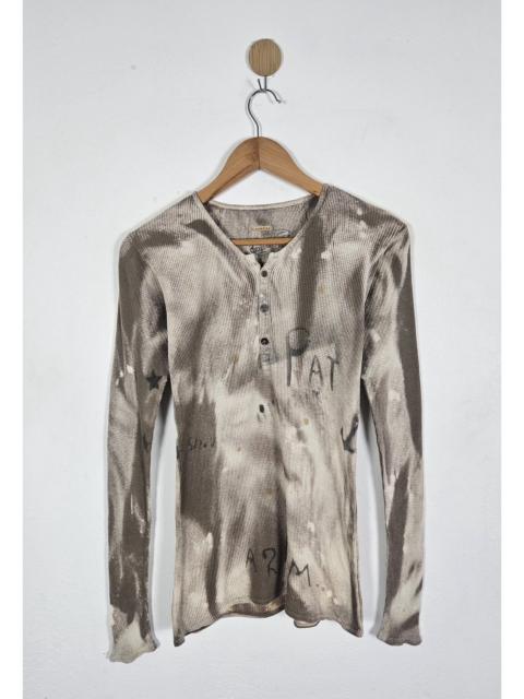 Kapital Kapital waffle-knit henley shirt tie-dye bleach