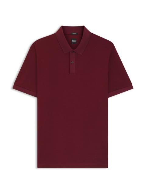 BOSS MERCERIZED-COTTON POLO SHIRT WITH MICRO PATTERN