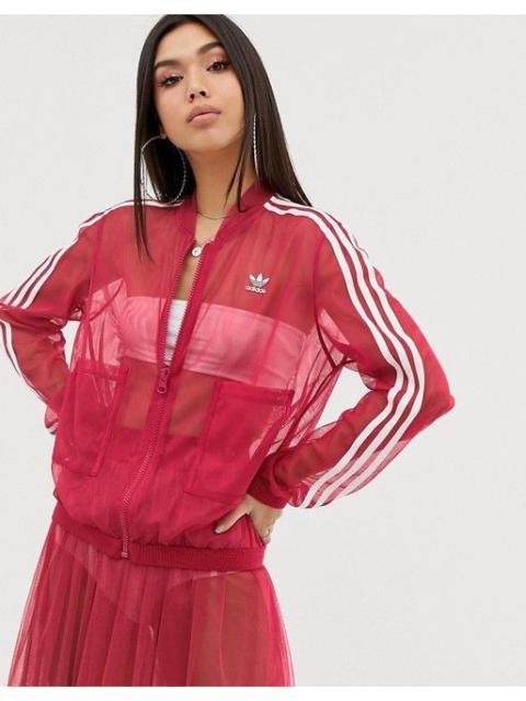 Rare‼️ Adidas Track Top Transparent Sleek Mesh Tulle Jacket