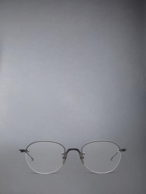Thom Browne TITANIUM SEMI RIMLESS OVAL EYEGLASSES
