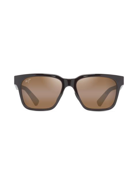 Maui Jim Maui Jim Punkikai 56mm PolarizedPlus2® Square Sunglasses in Shiny Brown at Nordstrom