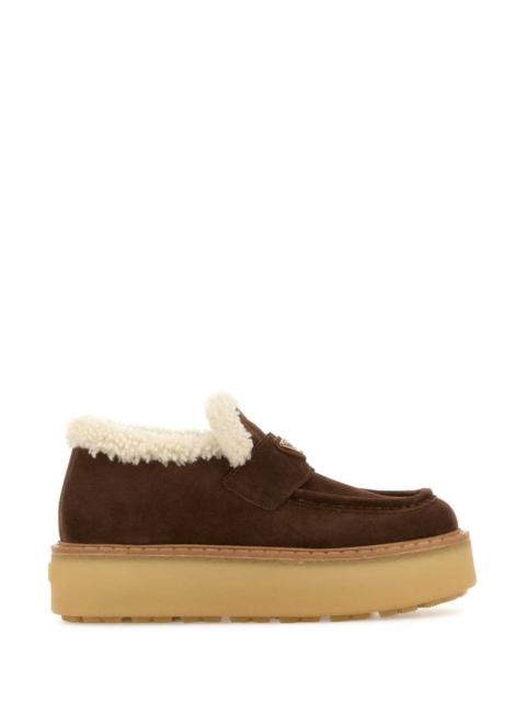 Prada Prada Women Brown Suede Loafers