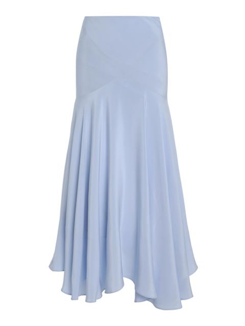 RODARTE Exclusive Riviera Silk-Blend Crepe Midi Skirt blue