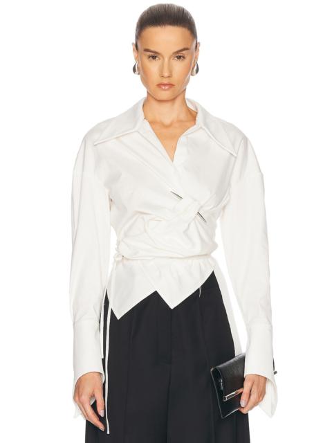 GRACE LING Pierced Dagger Oversized Wrap Shirt