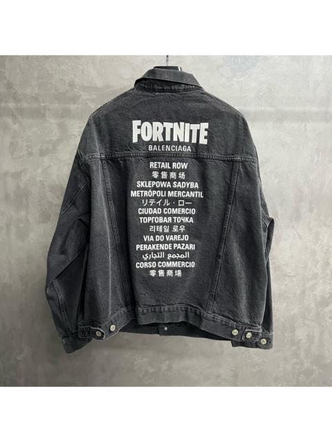 BALENCIAGA Balenciaga Black Washed Single-Breasted Long-Sleeve Denim Jacket