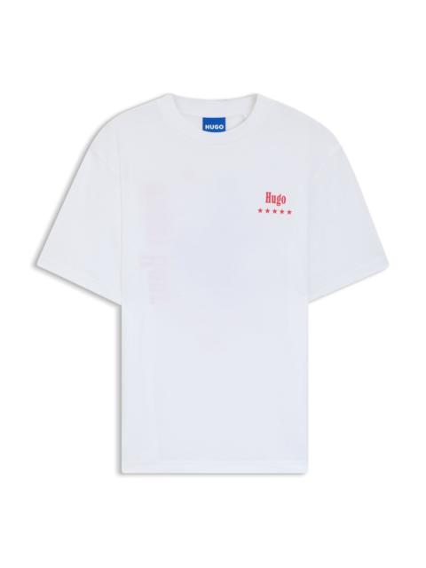 HUGO COTTON-JERSEY T-SHIRT WITH PRINTED ARTWORK