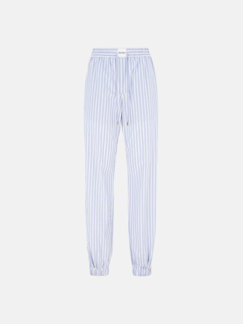 THE ATTICO WHITE AND NAVY BLUE LONG PANTS