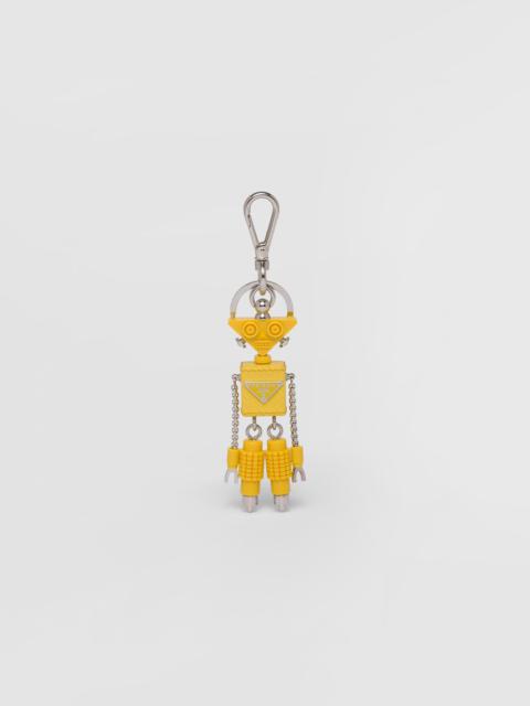Prada Saffiano leather robot trick keychain