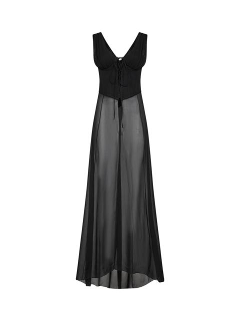 GIUSEPPE DI MORABITO Giuseppe Di Morabito Women Black Silk Bustier Top With Sheer Skirt