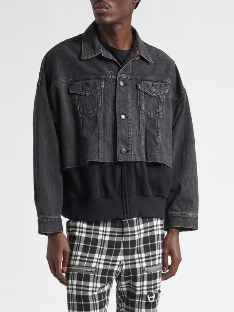 UNDERCOVER Undercover Mixed Media Jacket in Black at Nordstrom