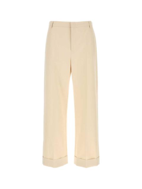 Valentino Garavani Men Melange Ivory Cotton Pant