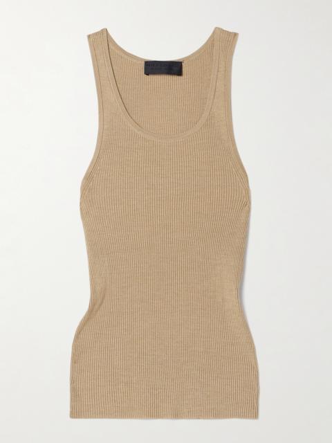 NILI LOTAN Lottie Ribbed Silk Tank