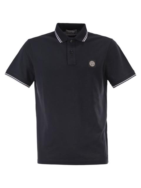 Stone Island Stone Island Men Slim Fit Short Sleeve Polo Shirt With Compass Patch