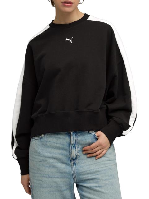 PUMA PUMA T7 Oversize Crewneck Sweatshirt in Puma Black at Nordstrom