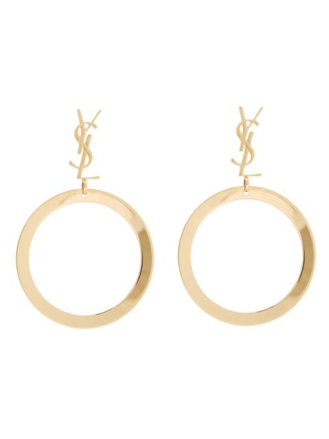 SAINT LAURENT Saint Laurent Cassandre Logo Hoop Earrings