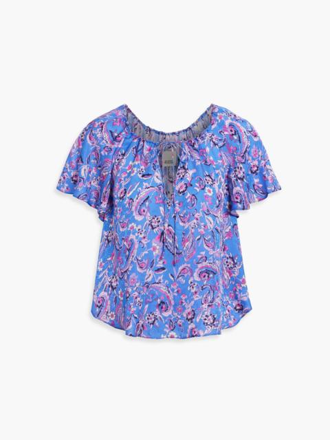 Isabel Marant Penelope printed satin-jacquard top