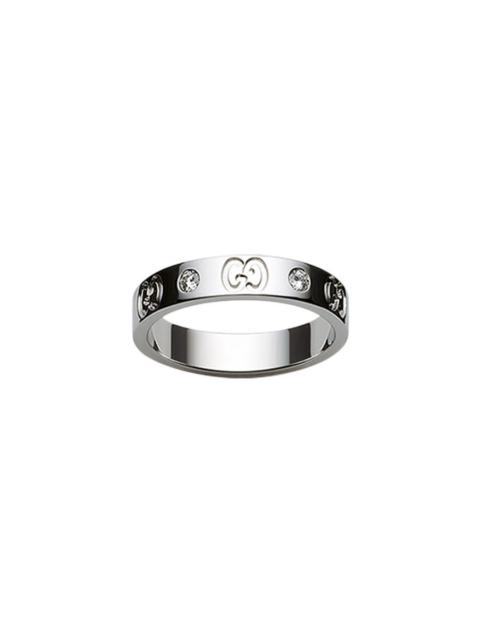 GUCCI Gucci Icon Ladies 18k White Gold Diamond Band Ring