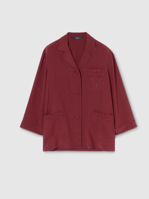GUCCI Silk crêpe de chine shirt with embroidery