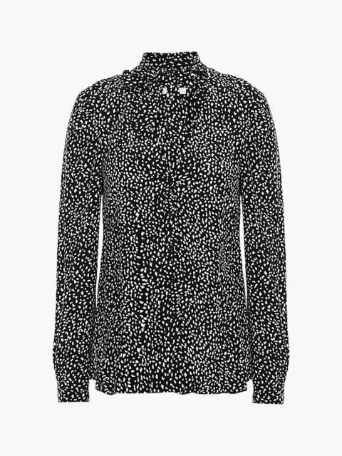 maje Tie-neck printed cupro-blend blouse