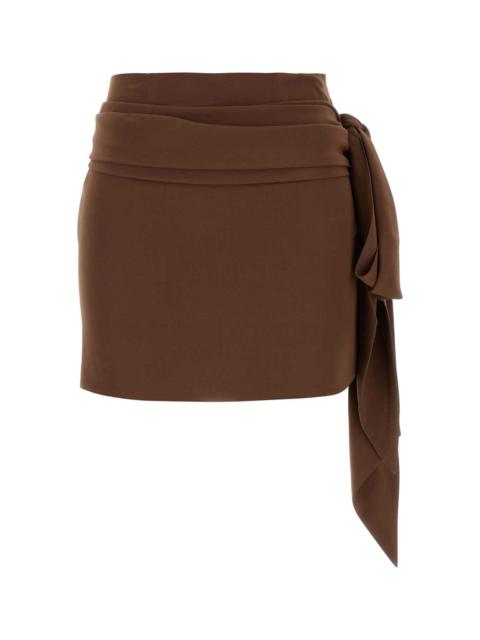 Prada Brown Crepe Mini Skirt