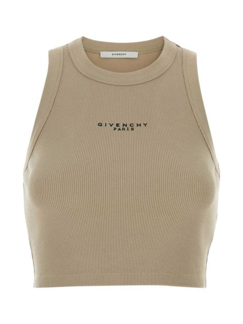 Givenchy Givenchy Women Beige Stretch Cotton Crop-Top