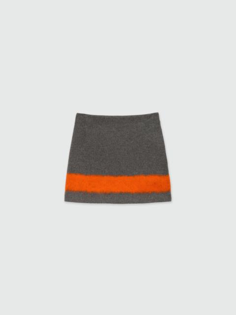 MSGM Charcoal miniskirt in wool cloth with contrasting band