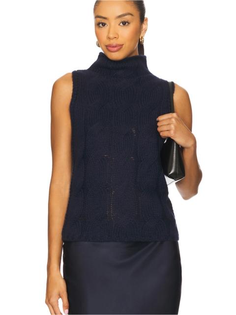 SABLYN Salvia Sleeveless Cable Turtleneck Sweater
