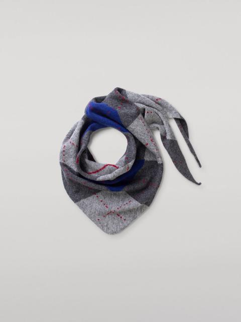 Johnstons of Elgin Clan Mid Grey Argyle Cashmere Bandana