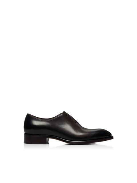 TOM FORD BURNISHED LEATHER WHOLE CUT LACE UP