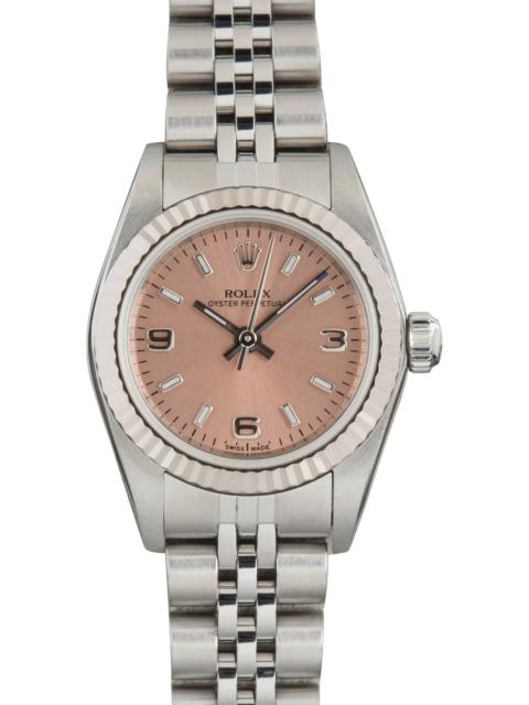 ROLEX Used Lady Rolex Oyster Perpetual 26 Ref 76094 Salmon Arabic Dial